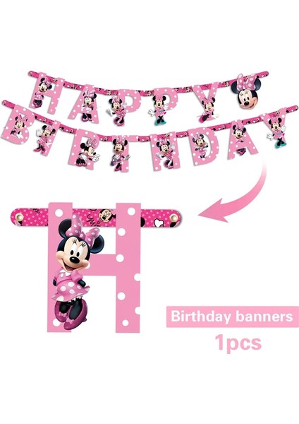 8 Adet Bıçak Minnie Mouse Parti Malzemeleri Çocuk Kız Bebek Banyo Doğum Günü Partisi Dekorasyon Için Banner Masa Örtüsü Bardak Tabakları ile 8 Misafir Hizmet Vermektedir (Yurt Dışından)