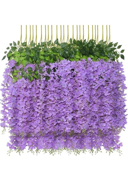 Mor Wisteria Asma Yapay Çiçekler Asılı Çelenk Düğün Kemer Duvar Dekorasyonu Ev Bahçe Partisi Dekoru Için Dıy Sahte Çiçek Bitkiler (Yurt Dışından)