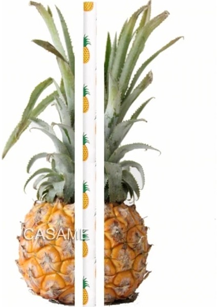 Ananas 25 Adet 25/50/100 Adet Romantik Kağıt Pipetler Biyobozunur Vintage Retro Çiçek Içme Kağıt Pipetler Noel Dekorasyon Düğün Etkinlikleri (Yurt Dışından)