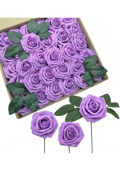 Şampanya 25 Adet 8 cm Pe Köpük Gül Yapay Çiçekler Sahte Çiçek Gelin Buketi Düğün Dekor Dıy Scrapbooking Craft Ev Masa Dekorasyonu (Yurt Dışından)