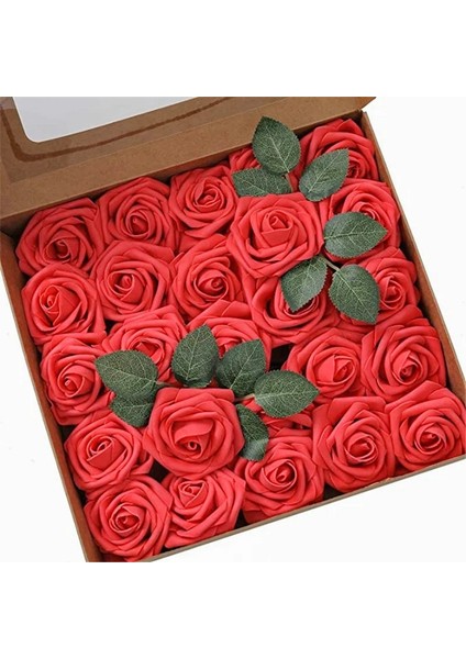 Şampanya 25 Adet 8 cm Pe Köpük Gül Yapay Çiçekler Sahte Çiçek Gelin Buketi Düğün Dekor Dıy Scrapbooking Craft Ev Masa Dekorasyonu (Yurt Dışından)