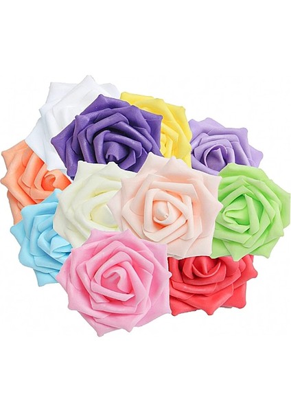Şampanya 25 Adet 8 cm Pe Köpük Gül Yapay Çiçekler Sahte Çiçek Gelin Buketi Düğün Dekor Dıy Scrapbooking Craft Ev Masa Dekorasyonu (Yurt Dışından)