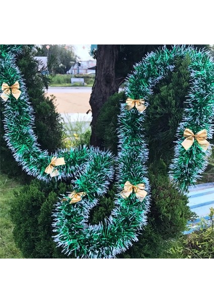 Açık Sarı 200 cm Renkli Noel Dekorasyon Bar Üstleri Şerit Çelenk Noel Ağacı Süsler Beyaz Koyu Yeşil Kamışı Tinsel Parti Malzemeleri (Yurt Dışından)