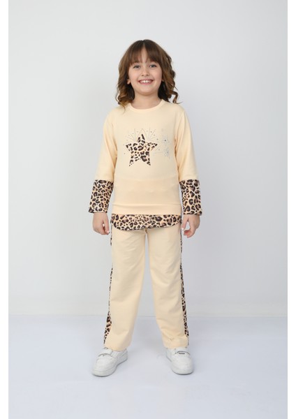 Kız Çocuk Leopar Yıldızlı Takım 37037