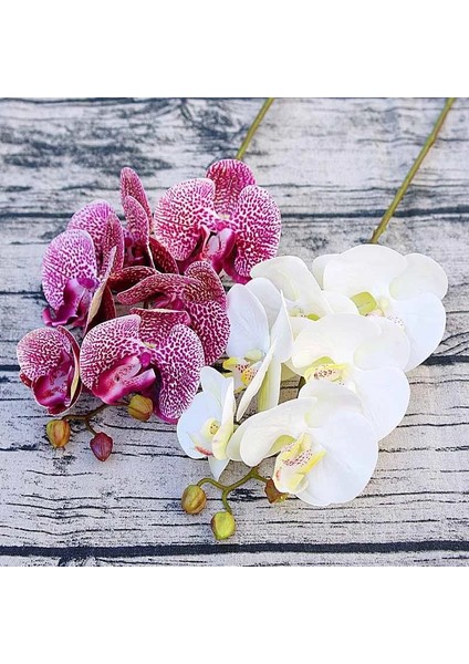 Gül 3D Küçük Kelebek Orkide 6 Kafaları/paket Sahte Çiçek Ev Perdelik Duvar Düğün Dekorasyon Noel Diy Yapay Phalaenopsis (Yurt Dışından) fiyatları