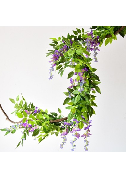 Uzunluk 2.2 Metre 7 Ft 2 M Çiçek Dize Yapay Wisteria Vine Garland Bitkiler Yeşillik Açık Ev Firar Çiçek Sahte Çiçek Asılı Duvar Dekor (Yurt Dışından)