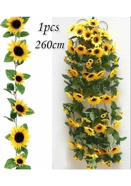 1 Adet 1 Adet 260 cm Yapay Sarı Ayçiçeği Garland Çiçek Askılığı Düğün Çiçek Kemer Dekor Ipek (Yurt Dışından)
