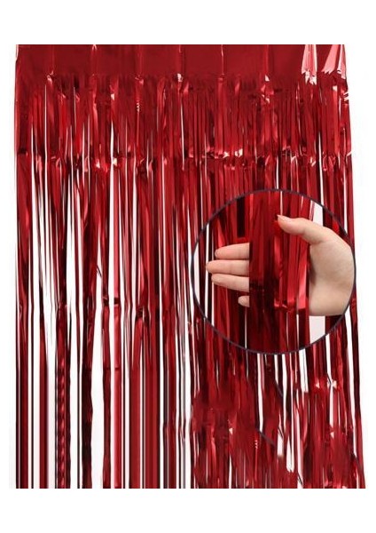 Kırmızı 100 x 200 cm Düğün Doğum Günü Partisi Zemin Perde Parlak Üniforma Renk Alüminyum Yapışkanlı Saçak Perde Doğum Günü Dekorasyon Için (Yurt Dışından)