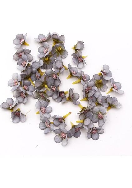 Gri 50 Adet 50/100 Adet Çok Renkli Papatya Çiçek Kafa Mini Ipek Yapay Çiçek Düğün Nişan Parti Ev Dekor Için Dıy Çelenk Headdress (Yurt Dışından)