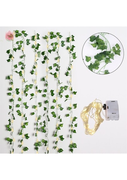 1.8m LED Leaf-6 1 Adet 230 cm Yeşil Asma Ipek Yapay Sarmaşık Asılı Yaprak Çelenk Bitki Sarmaşık Yaprak Ev Dekor Düğün Banyo Bahçe Dekorasyon (Yurt Dışından)