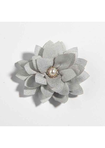 Gri 10 Adet 5.5 cm 2.1 "küçük Katmanlı Yapay Kumaş Çiçek Düğün Butik Şifon Lotus Parti Zanaat Ev Saç Aksesuarları (Yurt Dışından)