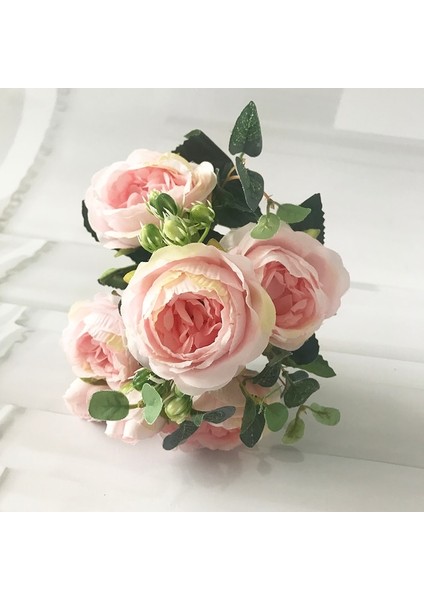 22 2022 Güzel Gül Şakayık Yapay Ipek Çiçekler Küçük Buket Flores Ev Partisi Bahar Düğün Dekorasyon Sahte Çiçek (Yurt Dışından)