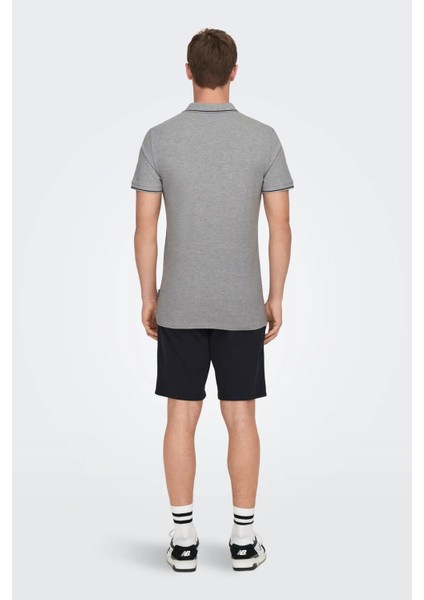 Erkek Onsfletcher Polo Yaka Pamuk T-Shirt 22024827 Gri indirimleri