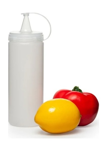 Şeffaf Sos Şişesi - 1000 ml - Dev Boy - 3 Adet