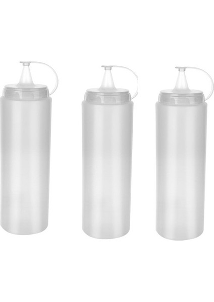 Şeffaf Sos Şişesi - 1000 ml - Dev Boy - 3 Adet