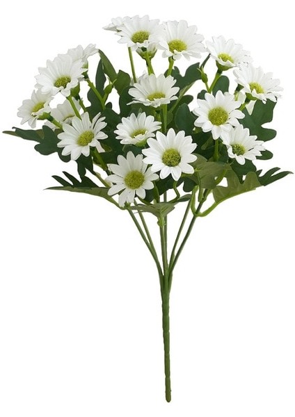 A-38WHITE Yapay Çiçekler Bitkiler 31 cm Ayçiçeği Renkli Küçük Papatya Ipek Ev Bahçe Dekorasyon Krizantem Düğün Dıy Parti (Yurt Dışından)