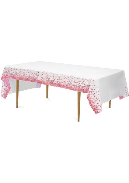 Kırmızı 137X274CM Gül Altın Nokta Yaldızlı Masa Örtüsü 137*274CM Tek Kullanımlık Masa Örtüsü Çocuk Doğum Günü Partisi Malzemeleri Bebek Duş Düğün Ev Dekor (Yurt Dışından)