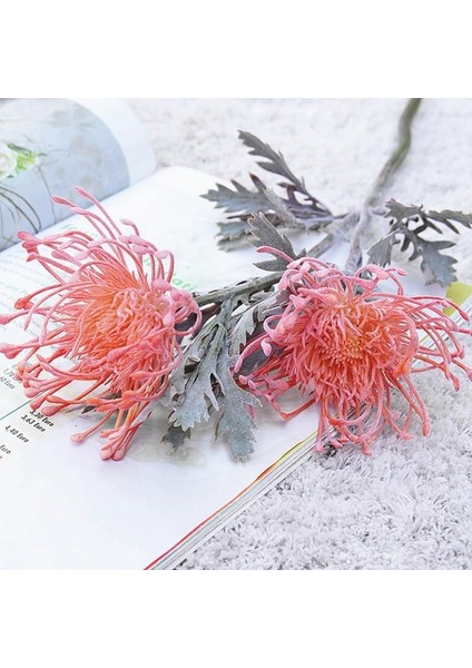 Pembe Yapay Çiçekler Kısa Şube Yengeç Pençe 2 Çatal Iğnelik Noel Garland Vazo Ev Düğün Dekorasyon Için Sahte Dikim (Yurt Dışından)