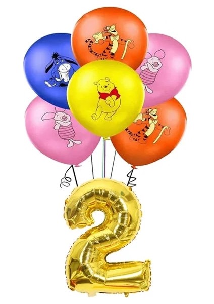 BALON-13PCS Disney Winnie The Pooh Doğum Günü Partisi Malzemeleri Kağıt Bardak Tabaklar Masa Örtüsü Hediye Keseleri Bebek Duş Kız Parti Folyo Balonlar Dekor (Yurt Dışından)