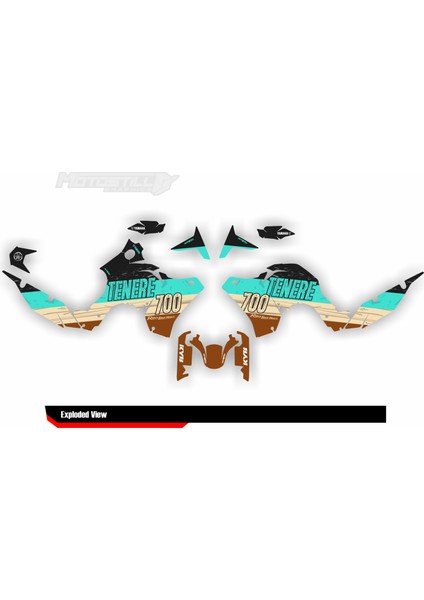 Yamaha T7 Tenere 700 Sticker Set Siyah Çöl fiyatları