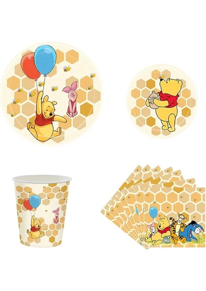 6 Adet Numarası 1 Disney Winnie The Pooh Yemek Takımı Parti Malzemeleri Masa Örtüsü Fincan Plaka Pooh Balon Çocuk Doğum Günü Cadılar Bayramı Süslemeleri (Yurt Dışından) modelleri
