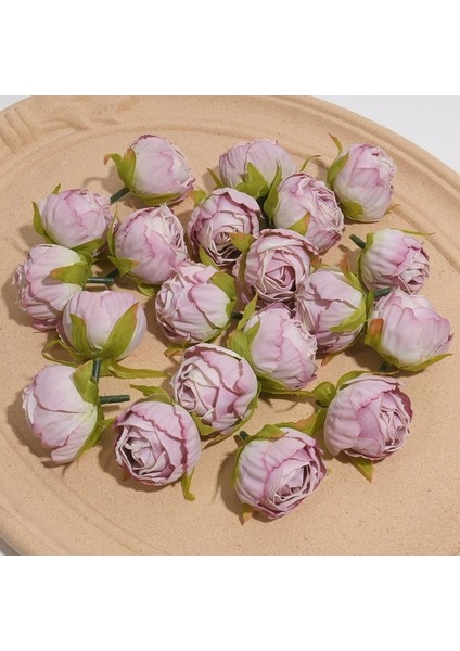 Açık Mor 30 Adet 3-4 cm Yeni Stil Yağ Gül Tomurcuk Yapay Ipek Çiçek Kafaları Düğün Dekorasyon Dıy Manuel Çelenk Küçük Zanaat Sahte Çiçek (Yurt Dışından)