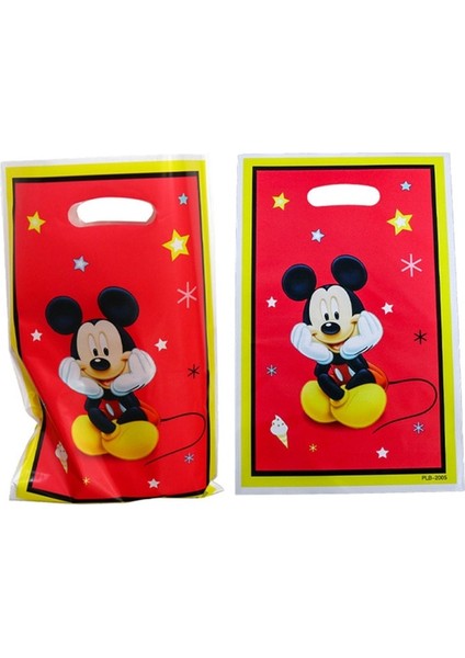 10 Adet Hediye Çantası Mickey Mouse Çocuk Doğum Günü Partisi Süslemeleri Tek Kullanımlık Sofra Plaka Peçete Bardak Masa Örtüsü Noel Sofra Çocuk Yemeği Seti (Yurt Dışından)