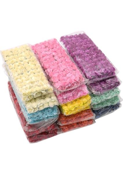 Mavi 144 Adet/grup 1.5 cm Mini Kağıt Gül Yapay Çiçekler Düğün Dekorasyon Için Eller Scrapbooking Küçük Sahte Çiçek Buketi (Yurt Dışından)