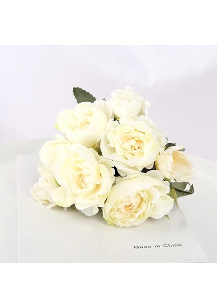 Kahve Rengi Çok Renkli Güzel 5 Büyük Kafa 2 Küçük Tomurcuklar Retro Şakayık Sahte Çiçek Ipek Çiçek Sahte Buket Aile Düğün Dıy Dekorasyon Da (Yurt Dışından) modelleri