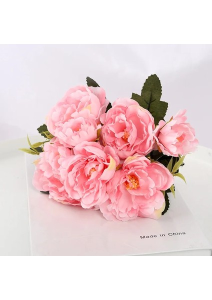 Kahve Rengi Çok Renkli Güzel 5 Büyük Kafa 2 Küçük Tomurcuklar Retro Şakayık Sahte Çiçek Ipek Çiçek Sahte Buket Aile Düğün Dıy Dekorasyon Da (Yurt Dışından) fırsatları