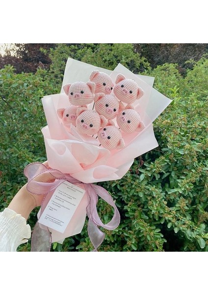 S26 Tığ Işi Çiçek Resim Olarak Domuz Tığ Çiçek Sevimli Yapay Çiçekler Kawaii El Örgü Buket Ev Yapımı Tığ Çiçek Dekor Dıy Öğretmenler Günü Hediyeleri 꽃다발 (Yurt Dışından)