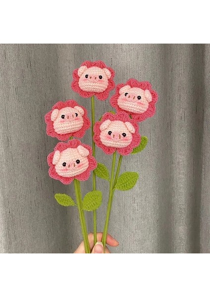 S26 Tığ Işi Çiçek Resim Olarak Domuz Tığ Çiçek Sevimli Yapay Çiçekler Kawaii El Örgü Buket Ev Yapımı Tığ Çiçek Dekor Dıy Öğretmenler Günü Hediyeleri 꽃다발 (Yurt Dışından)