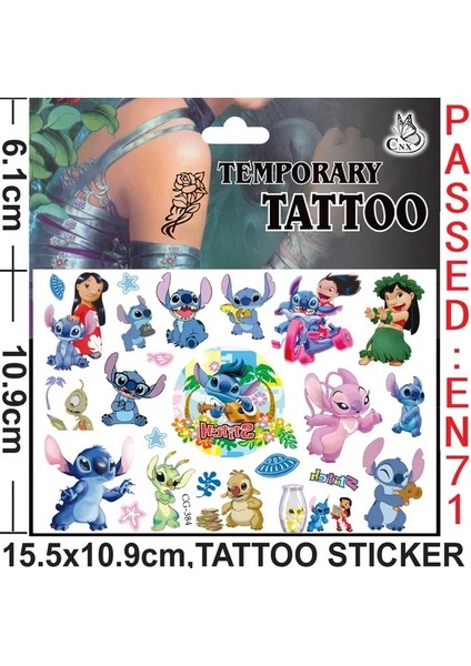 Stil F Lilo ve Stitch Geçici Dövmeler Çıkartmalar Çocuklar Için Doğum Günü Partisi Malzemeleri Süslemeleri Erkek Kız Parti Oyunu Ödül Çıkartmalar (Yurt Dışından)