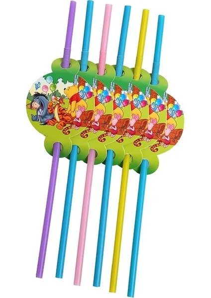 6 Adet Saman Disney Winnie The Pooh Tema Doğum Günü Partisi Dekorasyon Tek Kullanımlık Sofra Seti Balon Bebek Duş Çocuk Doğum Günü Partisi Malzemeleri (Yurt Dışından)