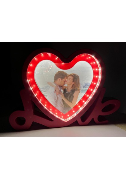 Kişiye Özel Fotoğrafınızın Olduğu Love Yazılı LED Sihirli Ayna Dekoratif Fotoğraf Çerçevesi fiyatları