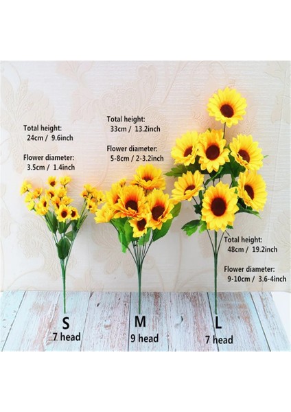 M Ayçiçeği Çiçek Buketi Yapay Çiçekler Papatyalar Düğün Bitki Aksesuarları Odası Ev Dekor Noel Partisi Dekorasyon Hediye (Yurt Dışından) modelleri