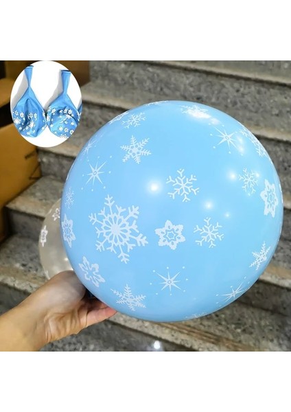 20 Adet Lateks Balonlar Dondurulmuş Kar Tanesi Tek Kullanımlık Parti Masa Örtüsü Kar Buz Dondurma Tema Doğum Günü Partisi Süslemeleri Çocuklar Bebek Duş Malzemeleri Şekeri (Yurt Dışından)