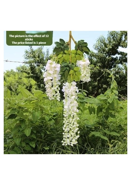 Ckzt-Bai Se Simüle Wisteria Tavan Sahte Çiçek Rattan Kapalı Düğün Dekorasyon Plastik Fasulye Çiçek Menekşe Asılı Asma (Yurt Dışından)