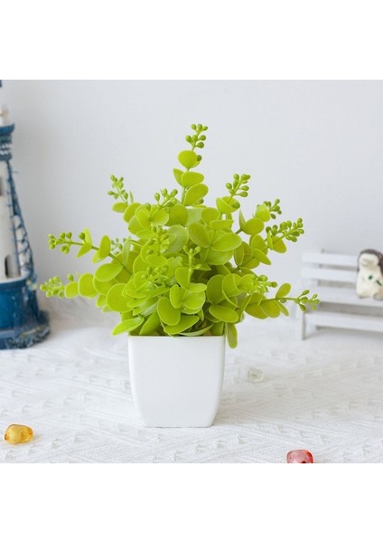 Açık Yeşil 1 Adet Bonsai Ipek Çiçek Erik Yapay Saksı Bitkileri Çiçekleri Simülasyon Kış Erik Şube Vazolar Düğün Ev Odası Süslemeleri (Yurt Dışından)