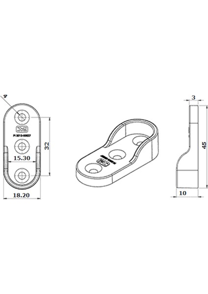 Zamak Oval Askı Borusu Flanş Çinko 200\'LÜ Paket