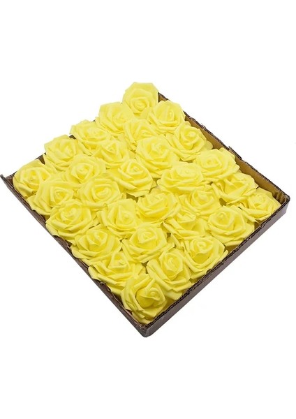 Sarı 20 Adet 8 cm Yapay Çiçekler Güller 25/30/20/10 Adet Gerçek Sahte Güller Düğün Için Kök ile Dıy Buketleri Ev Yapay Çiçek Dekorasyon (Yurt Dışından)