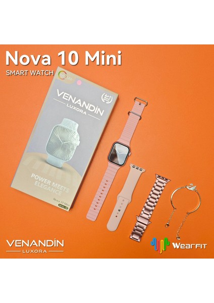 Venandin Nova 10 Mini Tüm Telefonlara Uyumlu 3 Kordonlu Bileklik Hediyeli Akıllı Saat