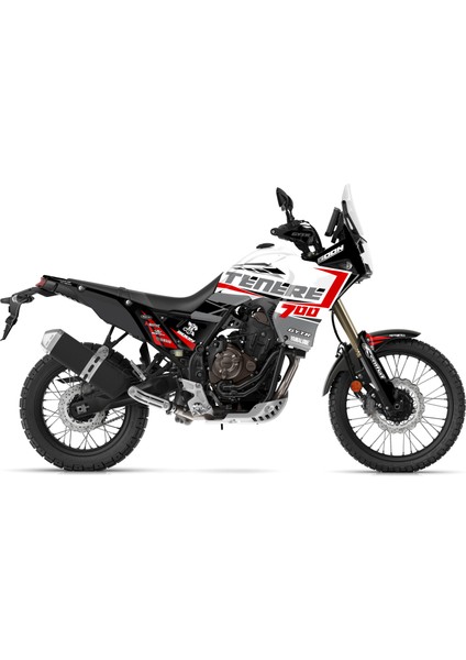 Yamaha T7 Tenere 700 Sticker Set Kırmızı-Beyaz Parlak