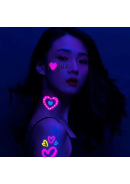 1 Adet Kızdırma Parti Dövme Çıkartmalar Floresan Cadılar Bayramı Yüz Vücut Etiket Neon Parti Malzemeleri Mutlu Doğum Günü Partisi Dekoru (Yurt Dışından) fırsatları