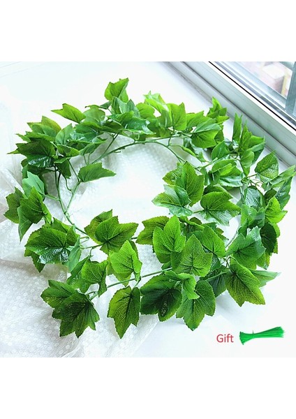 Üzüm Yaprakları 230 cm Yapay Bitki Sarmaşık 1 Adet Yeşil Ipek Yapay Asılı Sarmaşıklar Yaprak Bitkiler Sarmaşıklar Diy Duvar Yeşil Düğün Dekorasyon Bırakır (Yurt Dışından)