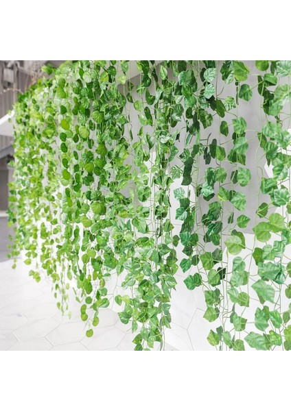 Üzüm Yaprakları 230 cm Yapay Bitki Sarmaşık 1 Adet Yeşil Ipek Yapay Asılı Sarmaşıklar Yaprak Bitkiler Sarmaşıklar Diy Duvar Yeşil Düğün Dekorasyon Bırakır (Yurt Dışından)