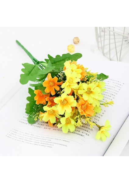 Beyaz Yeşil 7 Çatal / Buket Yapay Gerbera Papatya Çiçek Buketi Ev Bahçe Dekorasyonu Için Dıy Düğün Kemerler Çiçek Duvar Gelin Buketi (Yurt Dışından) indirimleri