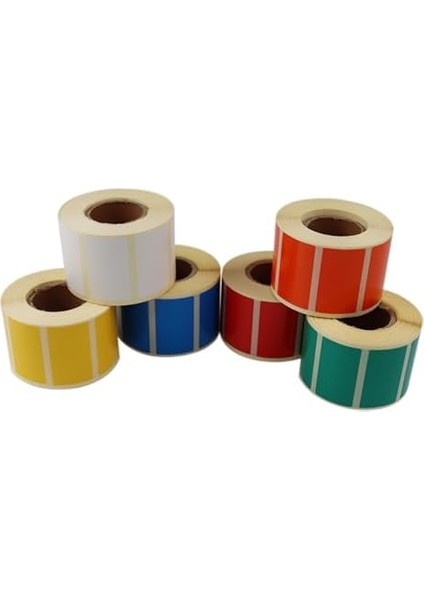 Etiketler , Hazır Al Hızlı Al Kuşe Sarı Renk Baskılı Etiket 50MM x 30MM Ölçülerinde 1000 Adet 40MM Kuka Çapında Kendinden Yapışkanlı Rulo Etiket (Sarı)