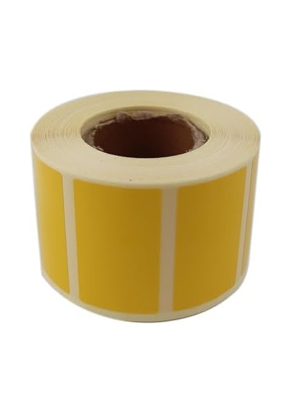 Etiketler , Hazır Al Hızlı Al Kuşe Sarı Renk Baskılı Etiket 50MM x 30MM Ölçülerinde 1000 Adet 40MM Kuka Çapında Kendinden Yapışkanlı Rulo Etiket (Sarı)