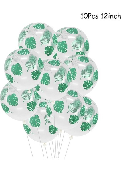 10 Adet Balonlar Yapay Tropikal Palmiye Yaprakları Bitki Hawaii Luau Aloha Yaz Orman Tema Parti Dekorasyon Düğün Doğum Günü Ev Masa Süsü (Yurt Dışından)